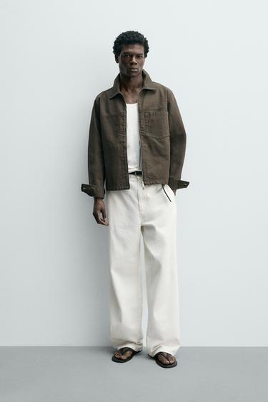 Zara Куртка-рубашка классического кроя с молнией