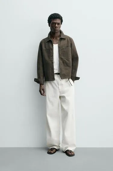 Куртка-рубашка классического кроя с молнией- Заказать в России