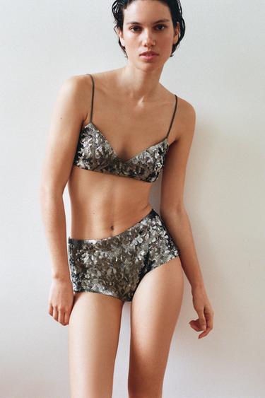Zara Трусы с пайетками и бусинами