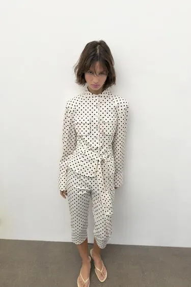 Брюки капри в горошек