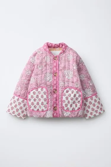 Стеганая куртка с цветочным пэчворком