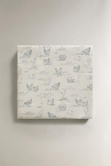 Zara Набор бумажных салфеток с принтом (набор из 20 штук)