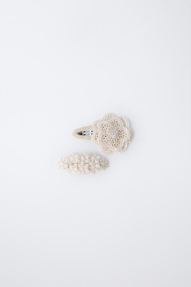 Zara Набор из 2 заколок с цветами крючком