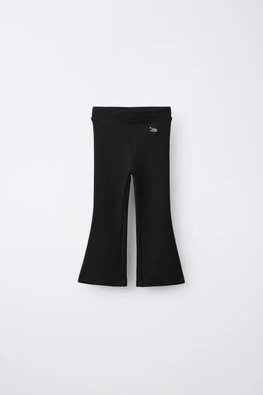 Легинсы клёш из ткани интерлок с этикеткой