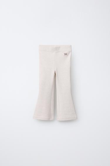 Zara Легинсы клёш из интерлока с этикеткой