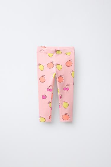 Zara Легинсы в рубчик с принтом