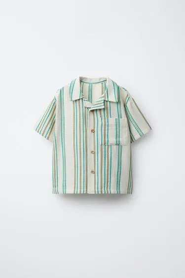 Рубашка в полоску с текстурой