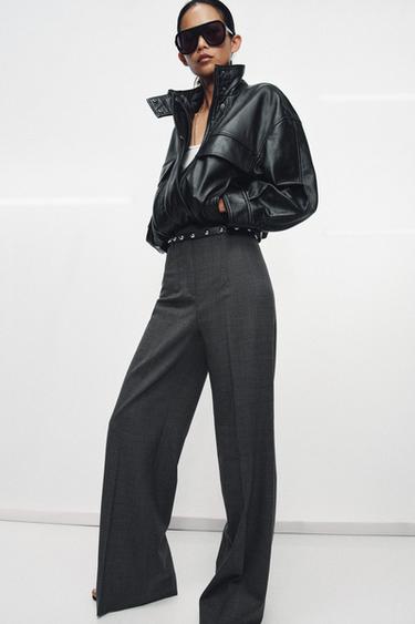 Zara Брюки из шерсти с высокой посадкой — коллекция ZARA «ZW» купить с доставкой.