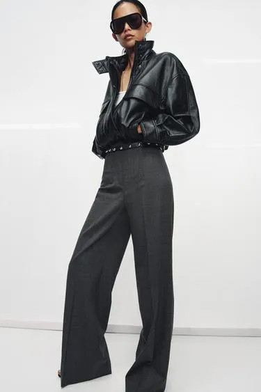Брюки из шерсти с высокой посадкой — коллекция Zara «Zw»