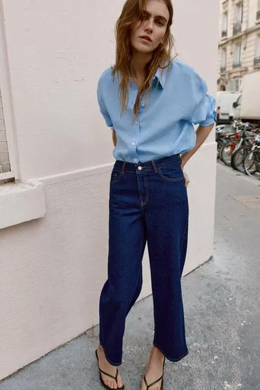 Джинсы Z1975 кюлоты с высокой посадкой 