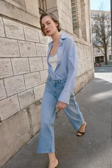 Джинсы Z1975 кюлоты с высокой посадкой 