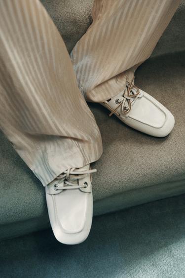 Zara Кожаные лоферы в морском стиле