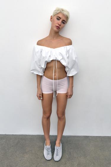 Zara Топ из плотного хлопка объемного кроя