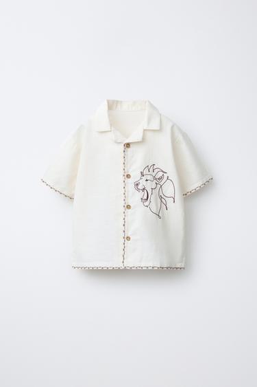 Zara Рубашка с вышитым львом