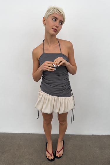 Комбинированное платье-баллон