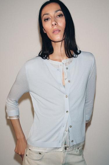Zara Комбинированный кардиган