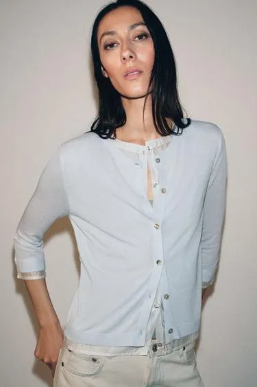 Комбинированный кардиган- Заказать в России