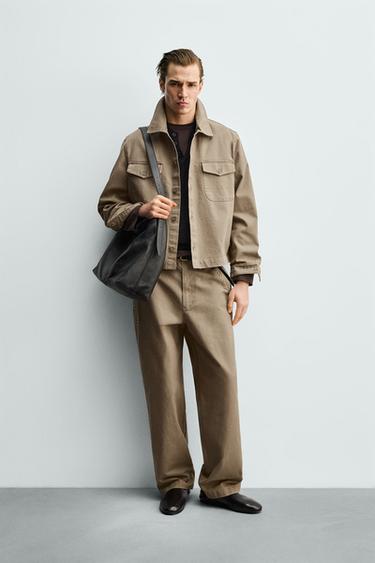 Zara Брюки прямого кроя с вышивкой