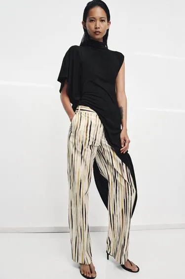 Брюки из поплина в полоску — коллекция Zara «Zw»- Заказать в России