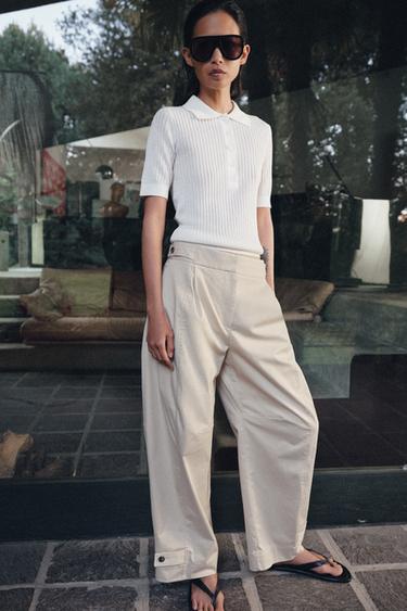 Zara Брюки чинос с хлястиками — коллекция ZARA «ZW» купить с доставкой.