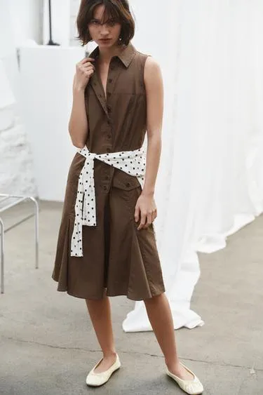 Платье-рубашка миди- Заказать в России