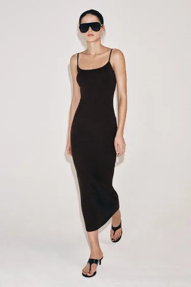 Платье миди на бретелях