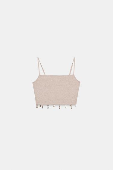 Zara Кроп-топ с бахромой и пуговицами купить с доставкой.