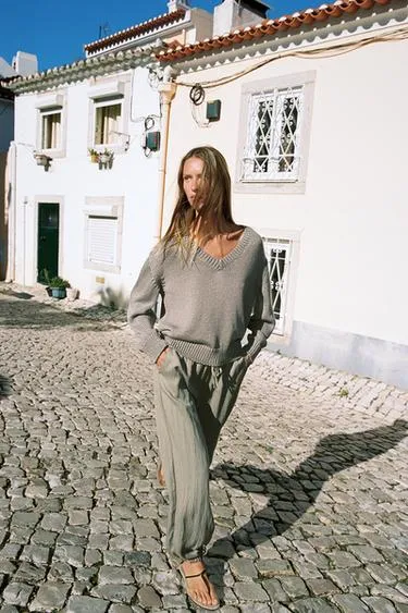 Брюки-бомбашки с эластичным поясом