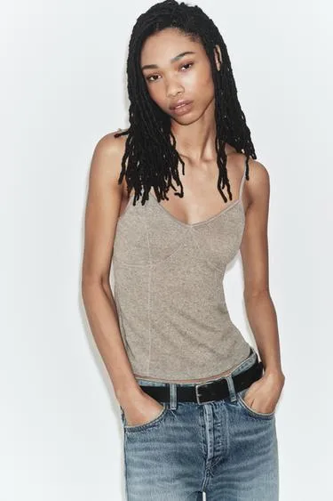 Хлопковый топ на бретелях