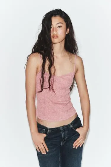 Хлопковый топ на бретелях