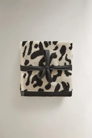 Набор банных полотенец с животным принтом из велюра (набор из 3 шт.)- Заказать в России