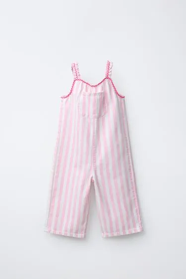 Длинный комбинезон из саржи в полоску- Заказать в России