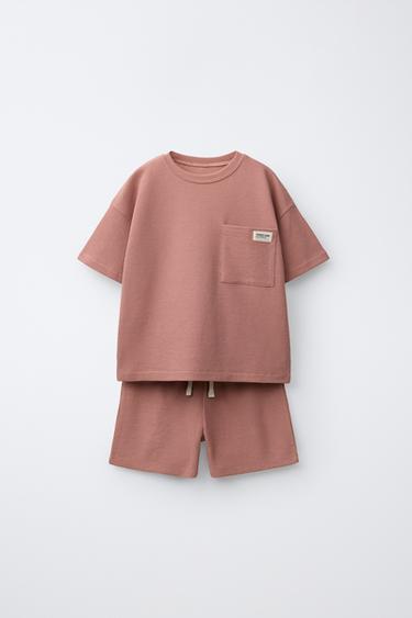 Пижама с махровыми манжетами zara для детей 1 1/2-6 лет