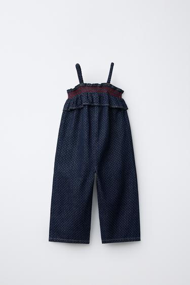 Zara Длинный комбинезон в горошек купить с доставкой.