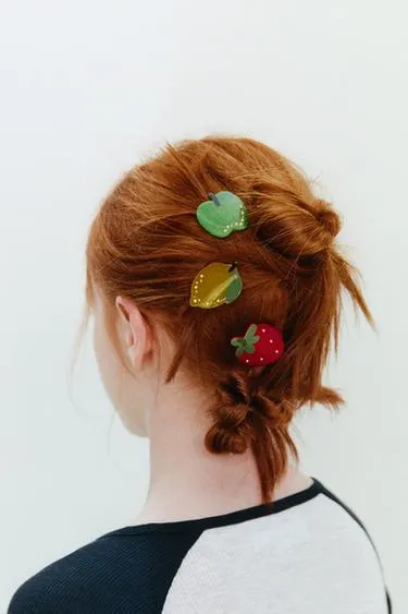 Набор из 3 заколок «фрукты и блёстки»- Заказать в России