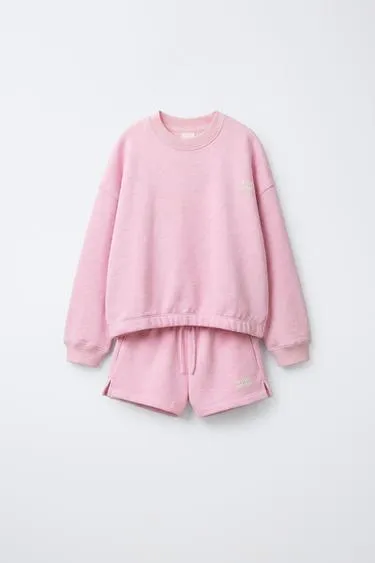 Комплект из толстовки и шортов с надписью