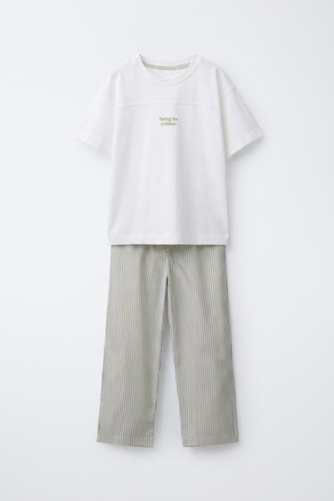 6-14 лет/пижама в полоску с принтом- Заказать в России