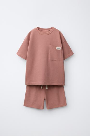 Zara Пижама из вафельного трикотажа с ярлыком, 6-14 лет