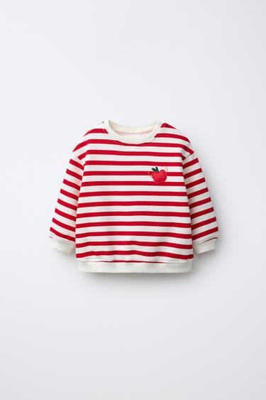 Zara Толстовка в полоску с аппликацией «яблоко»