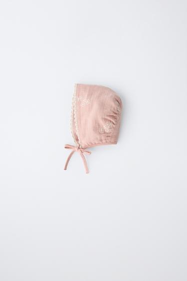 Zara Чепчик с цветочной вышивкой купить с доставкой.