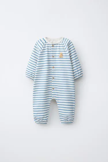 Комбинезон в полоску с вышивкой «кролик»- Заказать в России