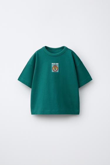 Футболка с пиксельным анималистическим принтом