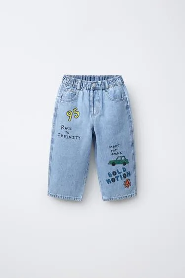 Джинсы Tapered с принтом- Заказать в России