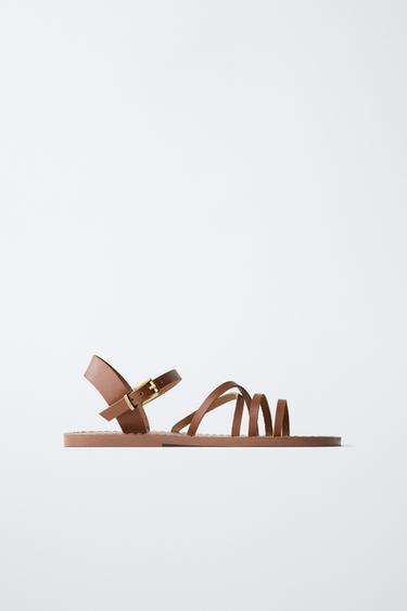 Zara Кожаные босоножки с ремешками