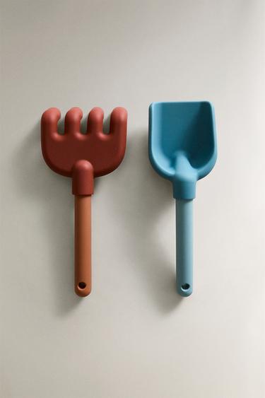 Zara Набор силиконовых лопатки и грабель для пляжа детский (набор из 2)