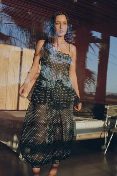 Брюки-шары в горошек с кружевом- Заказать в России