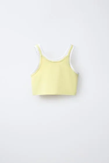 Двухслойный топ контрастного цвета- Заказать в России