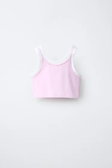 Двухслойный топ контрастного цвета