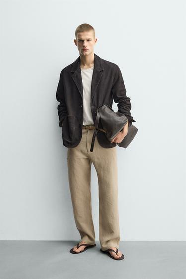 Zara Блейзер из замши с эффектом потертости