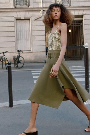 Zara Топ в бельевом стиле в клетку